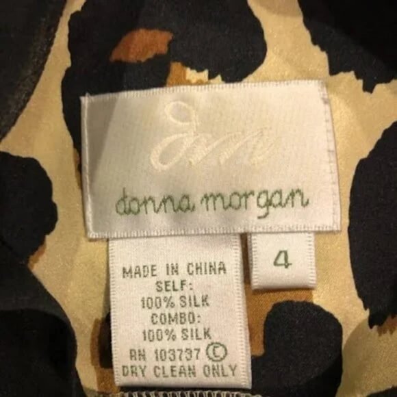 DONNA MORGAN Y2K Leopard Print Silk Tunic Mini Dress Sleeveless 4 MSRP $300 - Picture 6 of 6